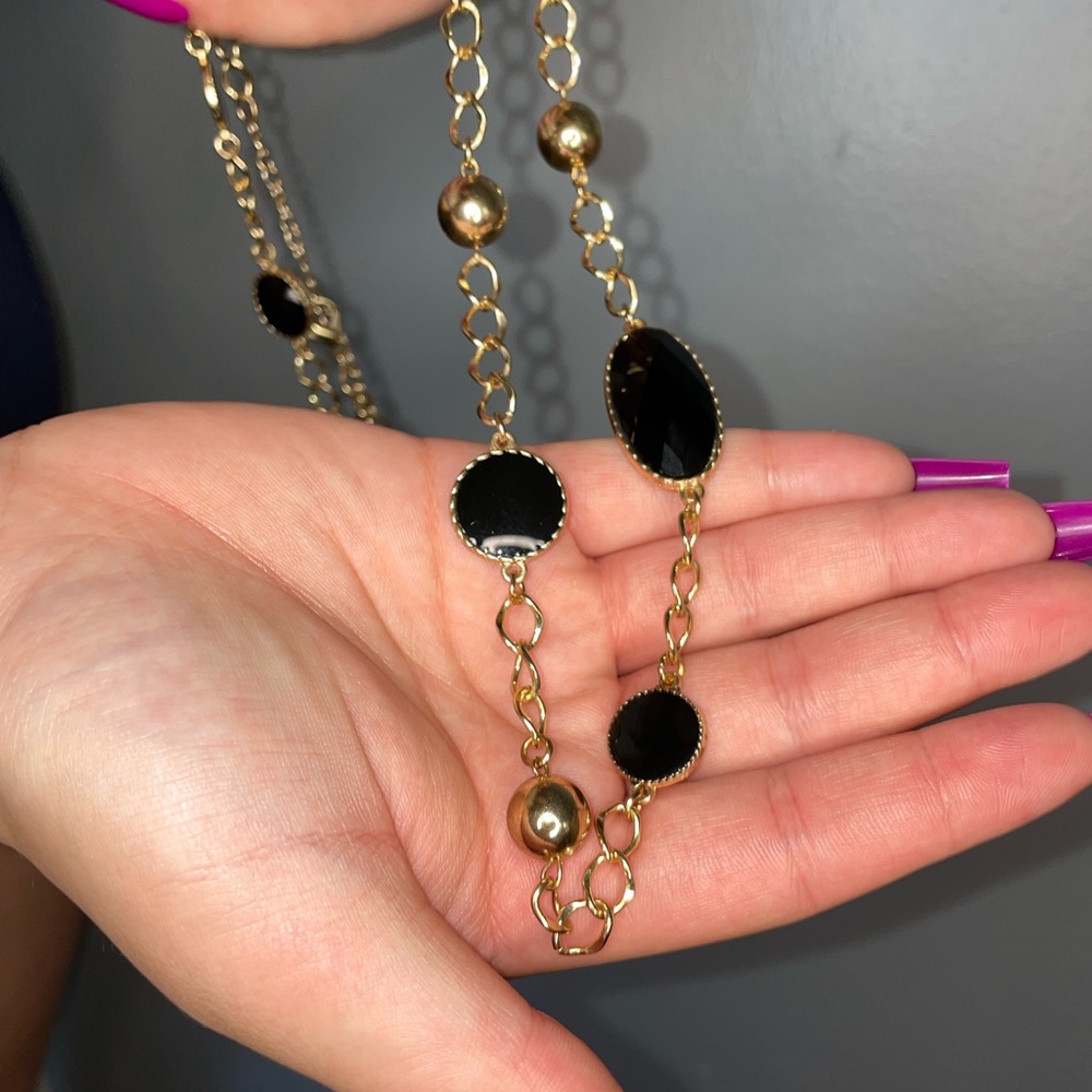 Black gold necklace or belt